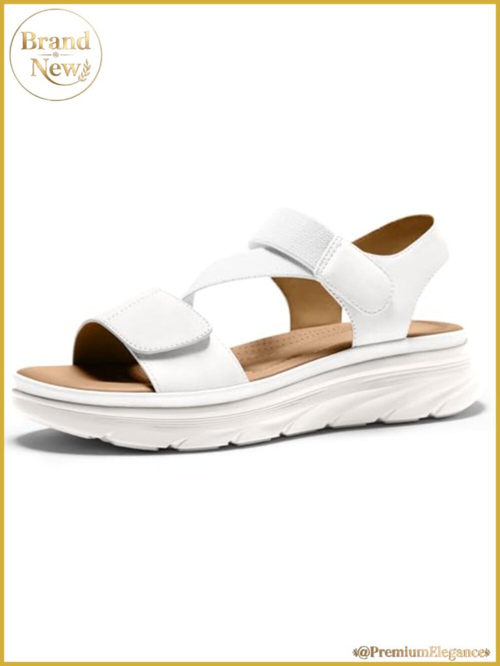 Women's Summer Walking Sandals Low Wedge Open Toe Ankle Strap Comfort Platform